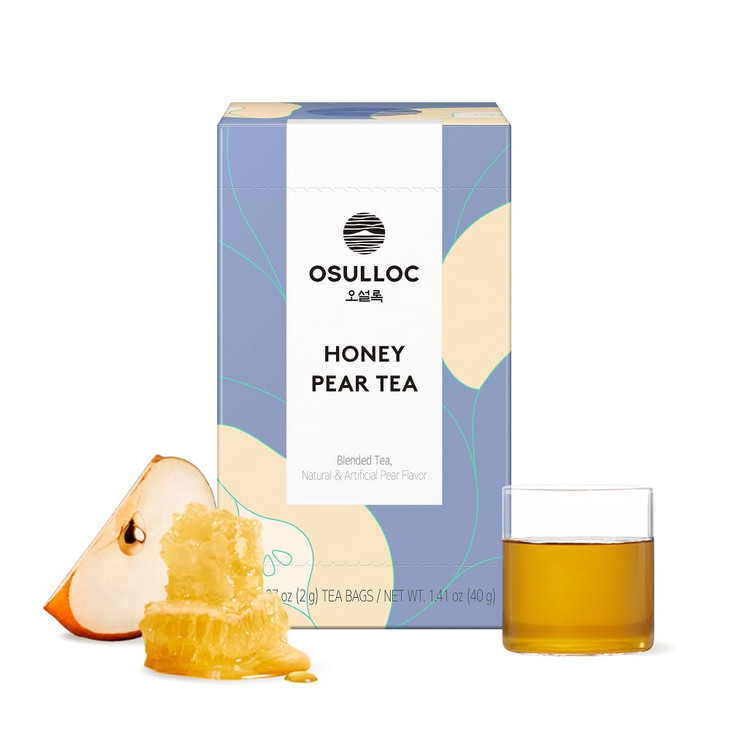 Osulloc Honey Pear Tea Sweet Pear And Honey Flavor Iced Tea Bags Fruit Tea Blend Premium Teabags From Jeju Island 20 Count