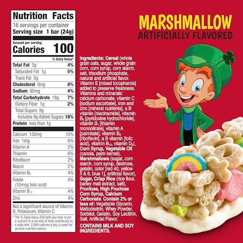 Lucky Charms Cereal Treat Bars Snack Bars Value Pack 16 Ct 13.6 Oz