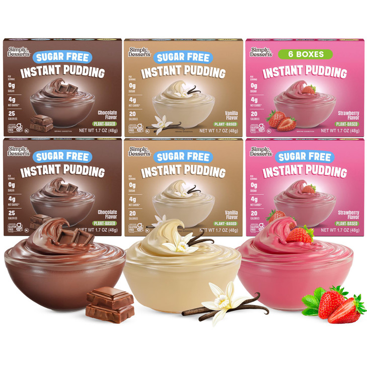 Simply Desserts Sugar Free Instant Pudding Mix Variety 6 Pack 1.7 Oz Ea