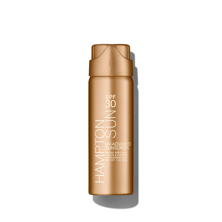 Hampton Sun Spf 30 Continuous Mist Sunscreen 1.0 Oz. Travel Size Broad Spectrum Plus Advanced Water Sweat Resistance Vitamin E Plus Aloe