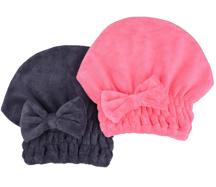 Mayouth Microfiber Hair Drying Towels Head Wrap With Bow Knot Shower Cap Hair Turban Hairwrap Bath Cap For Curly Short Or Long And Wet Hair
