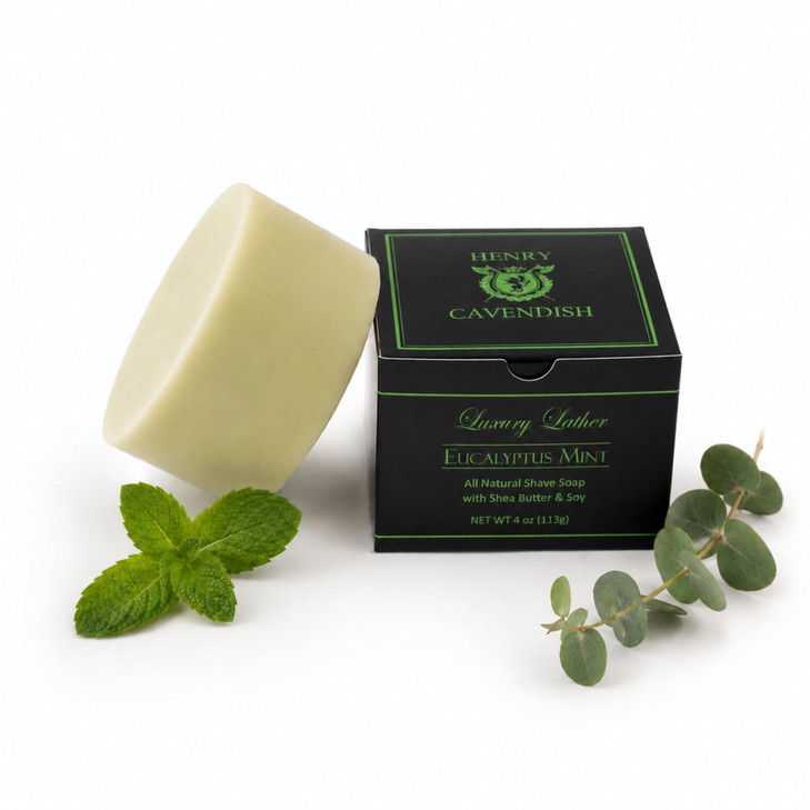 Henry Cavendish Eucalyptus Mint Premium Natural Shaving Soap 4 Oz Puck
