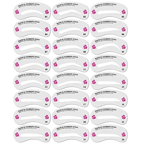 24 Pcs Eyebrow Shaping Stencils Kalolary Eyebrow Grooming Stencil Kit