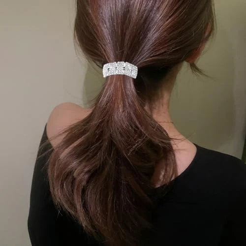 Xiwstar Hairband Fashion Bling Crystal Rhinestone Hair Ties For Women Girls Silver 1 Count Pack Of 1