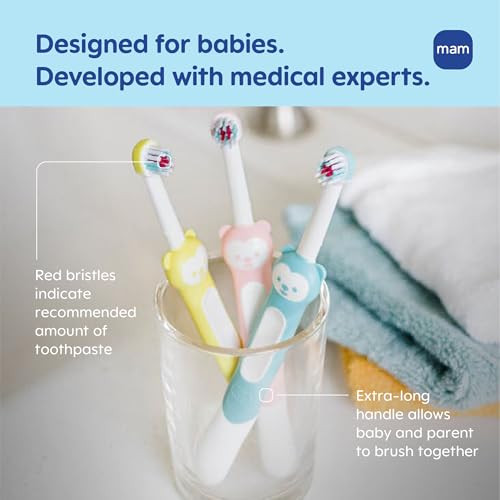 Mam Baby Training Toothbrush And Baby S Brush 5 Plus Mths With Safety Shield 2 Pk