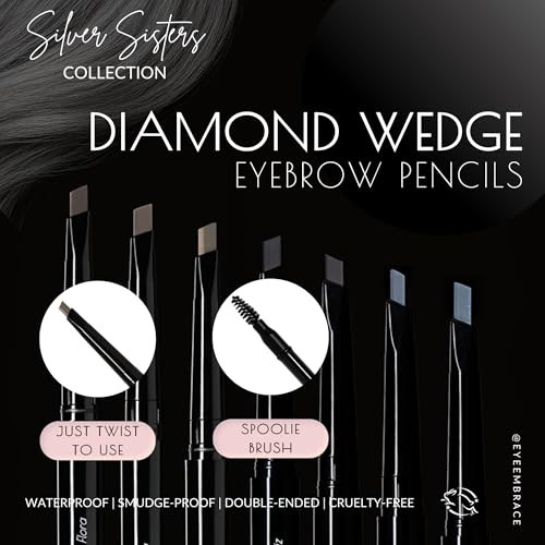 Eye Embrace Light Gray Eyebrow Pencils Warm Betty And Cool Helen 2 Pack Bundle Waterproof Double Ended Automatic Angled Tip And Spoolie