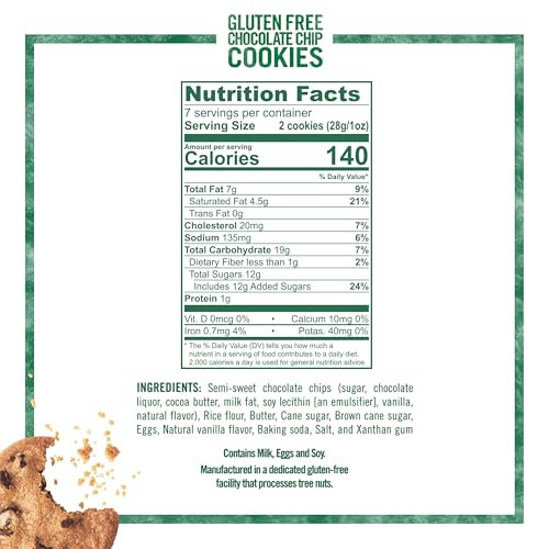 Tate S Bake Shop Gluten Free Chocolate Chip Cookies 4 Bags