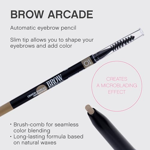 Vivienne Sabó Brow Arcade Eyebrow Pencil Ultra Fine Tip For Hair Like Strokes Smudge Proof Natural Finish Built In Spoolie Brush Shade 01