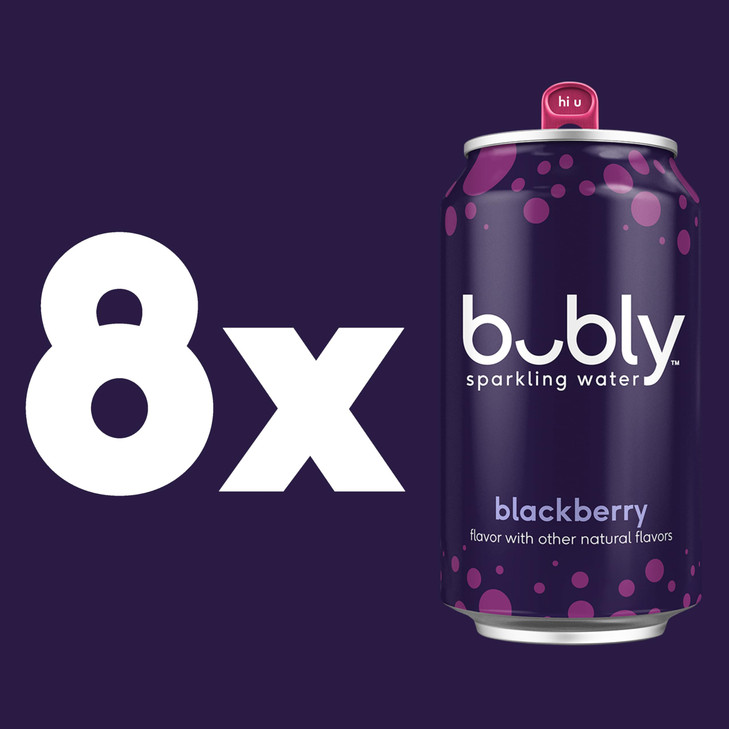 Bubly Sparkling Water Blackberry 12 Fl Oz Cans 8 Pack