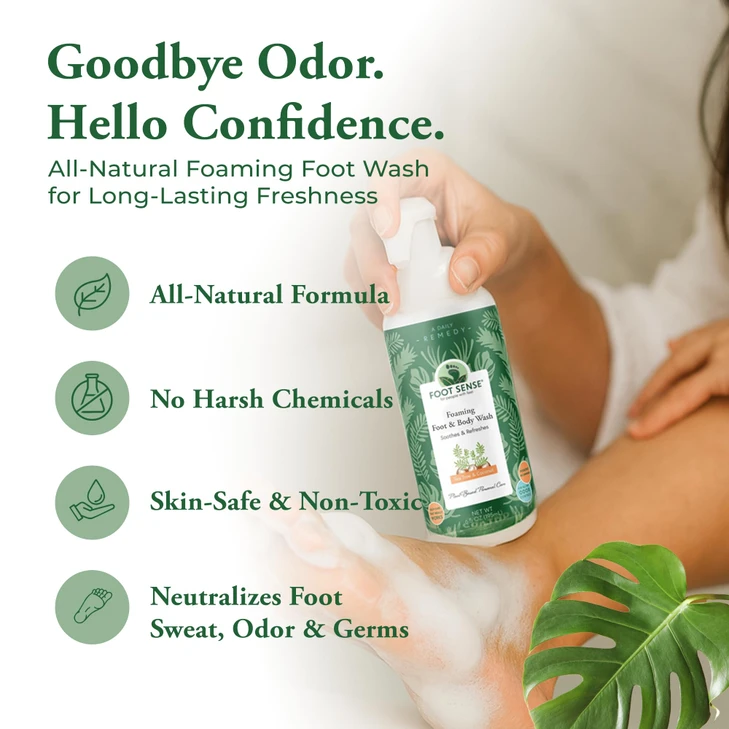 Foot Sense Tea Tree Oil Foaming Foot And Body Wash Natural Therapeutic Foaming Soap For Smelly Feet Nails And Skin Clean Refresh And