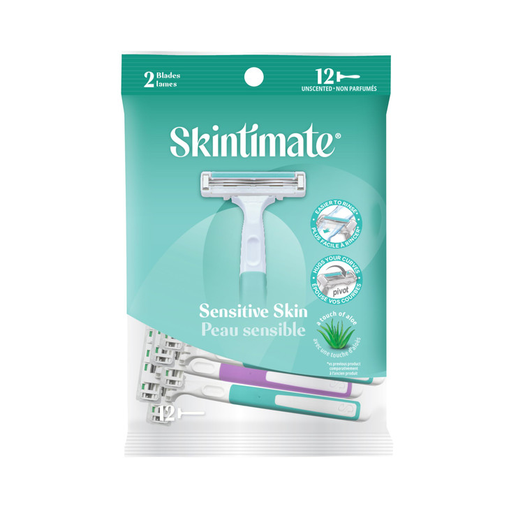 Skintimate 2 Blade Disposable Razors For Women 12Ct