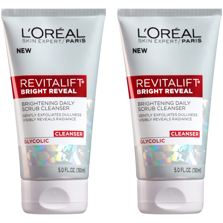 L Oreal Paris Revitalift Bright Reveal Anti Aging Facial Cleanser With Glycolic Acid 5 Fl. Oz Pack Of 2