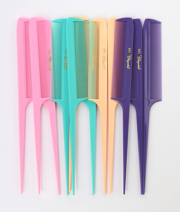 Sheon Cleopatra 8 1 Per 2 Inch Rattail Combs Extra Fine Tooth.Rat Tail Comb Model 441. Color Fresh Mix. 1 Dozen