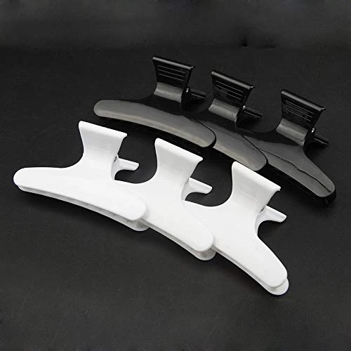 24Pcs Large Butterfly Hair Clamps Black And White Plastic Clip Hairdressing Tray Hair Positioning Hairpin