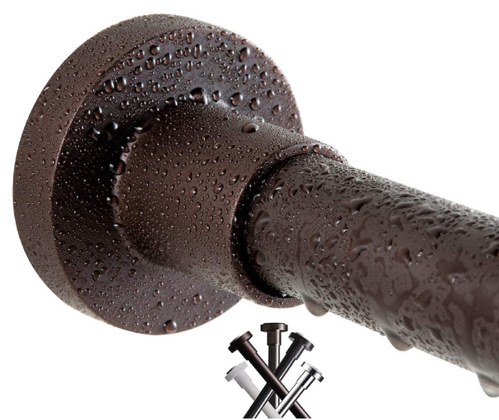 Briofox Shower Curtain Rod 43 73 Inches Matte Bronze Rustproof And Non Slip Spring Tension Rod For Window Or Bathroom Stainless Steel