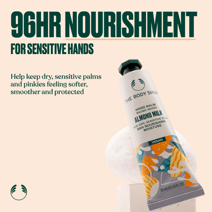 The Body Shop Almond Milk Hand Balm  Moisturizes and Protects Sensitive Skin  1.0 Fl Oz