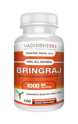 Vadik Herbs Bhringraj Capsules Whole Organic Bhringraj Leaf Eclipta Alba Traditional Ayurvedic Hair Herb For Healthy Hair Scalp And Overall