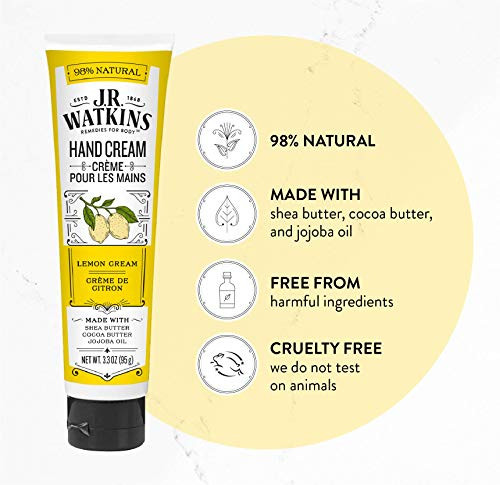 J.R. Watkins Hand Cream Lemon 3.3 Ounce Pack Of 4