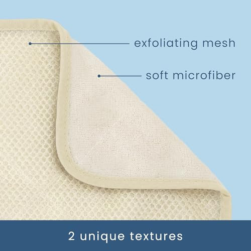 S And T Inc. Exfoliating Washcloths 3 Pack 9.9 X 9.9 Cream