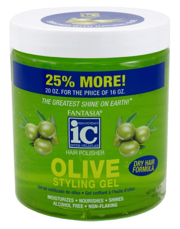 Fantasia Gel Bonus Olive Oil Dry Hair Formula Styling Gel 20 Ounce