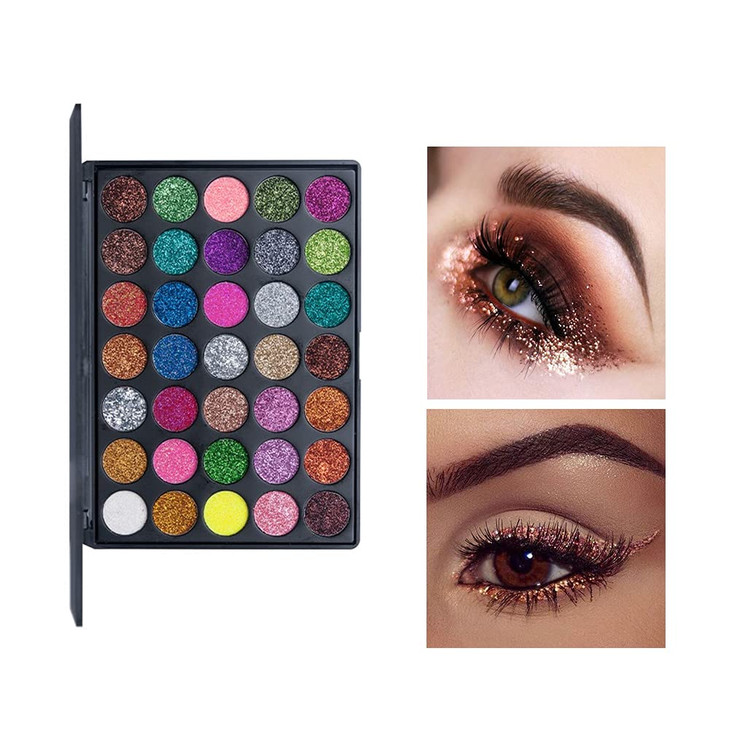 Veronni Pro 35 Color Glitter Shimmer Eyeshadow Makeup Palette Pigment Stage Make Up Eye Shadow Plattet 35 Glitter