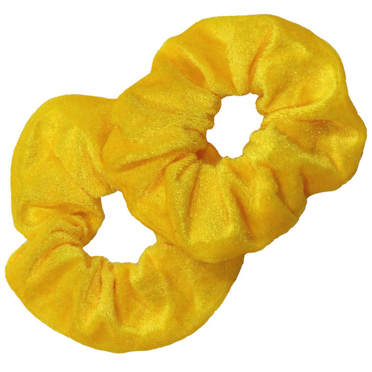 Kenz Laurenz Hair Ties 2 Velvet Scrunchies For Women Girls Hair Elastics Ponytail Holder Scrunchy Accessories Pack Yellow