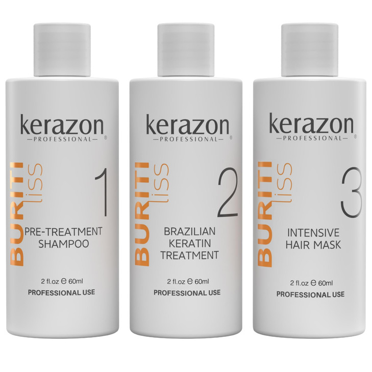 Kerazon Brazilian Keratin Treatment Buriti Liss Kit 2Oz 60Ml At Home Keratin Treatment Smoothing And Straightening Keratina Para Alisar El