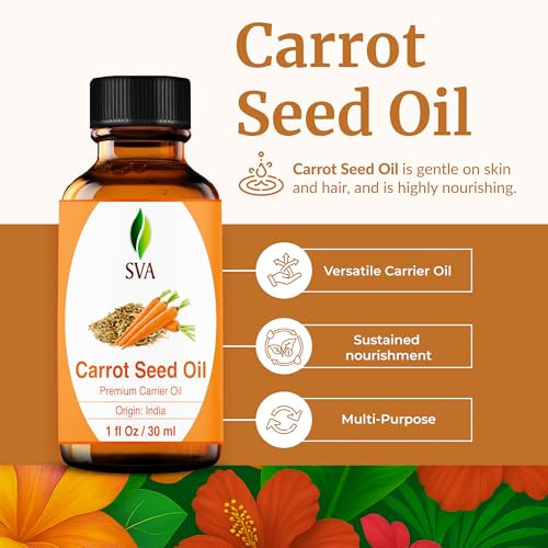Sva Carrot Seed Carrier Oil Glass Bottle With Dropper 1 Fl Oz 30 Ml