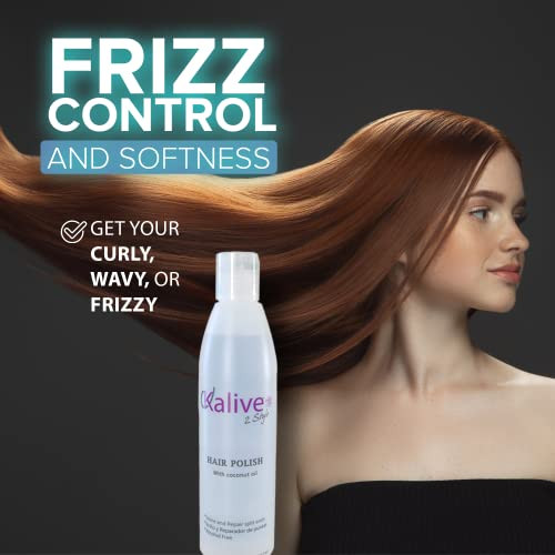 Kalive Hair Polish With Coconut Oil For Hair Care Nourishing And Smoothing For Frizzy Dry And Damaged Hair 8 Oz Anti Frizz Hair Product