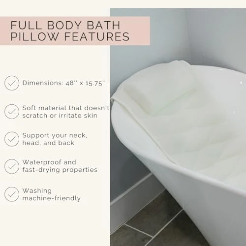 Our Full Body Bath Pillow Ideal Bathtub Accessory For Relaxing Bath Gifts For Women