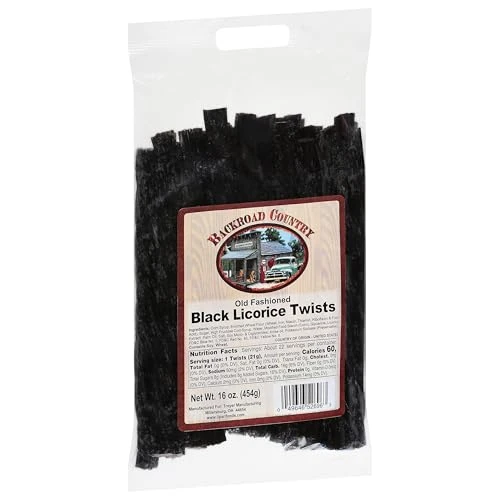 Backroad Country Old Fashioned Classic Black Licorice Twists Licorice Candy Made In The Usa 16 Oz Pack Of 1