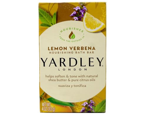 Yardley London Lemon Verbena with Shea Butter & Pure Citrus Oil Moisturizing Bar 4.25 ozr (Pack of 3)