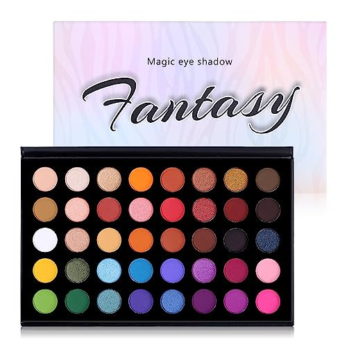 Charmcode 40 Colors High Pigmented Shimmer Matte Eyeshadow Makeup Palette Full Spectrum Artist Glitter Metallic Waterproof Creamy Blendable