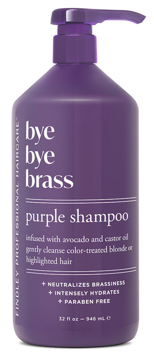 Findley Bye Bye Brass Purple Shampoo For Natural Or Dyed Blonde Or Highlighted Hair With Avocado Oil And Castor Oil Neutralizes Brassiness