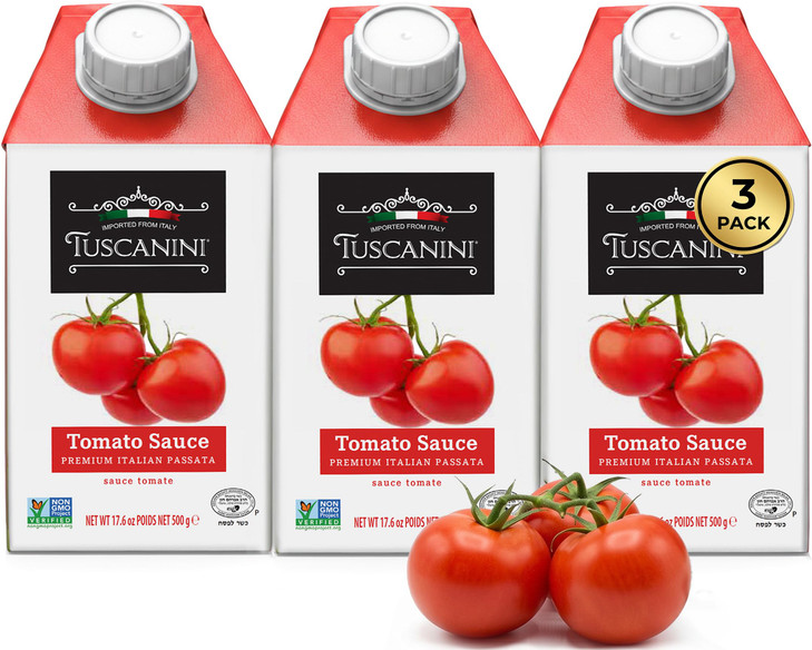 Tuscanini Italian Tomato Sauce Premium Italian Passata 17.6Oz 3 Pack Resealable Product Of Italy