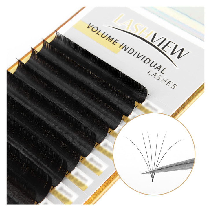 Lashview Faux Eyelash Extensions Volume Fan For Professional Salon Usethickness 0.05Mm Soft D Curl Length 8 15Mm Mixed Semi Permanent