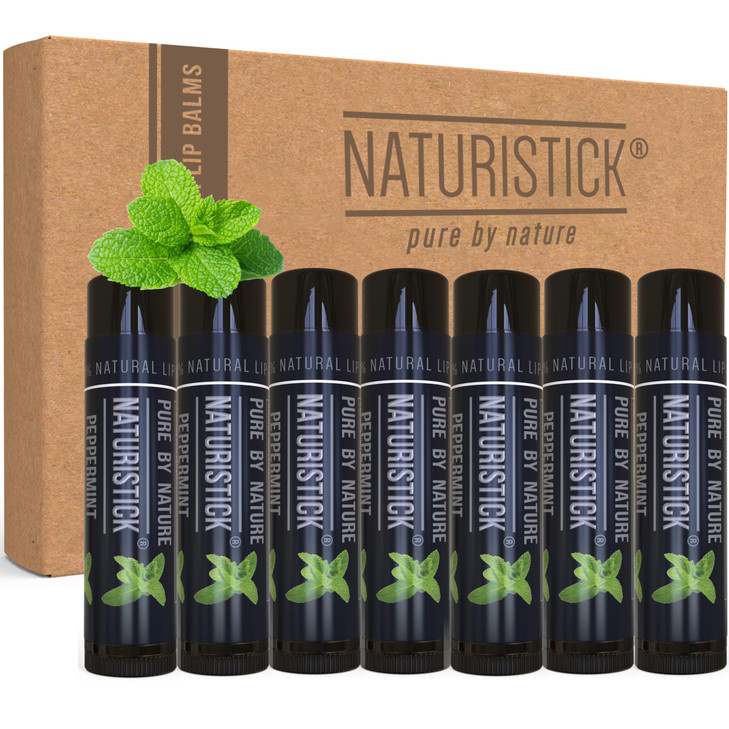 Naturistick Natural Beeswax Lip Balm 7 Pack Black Peppermint