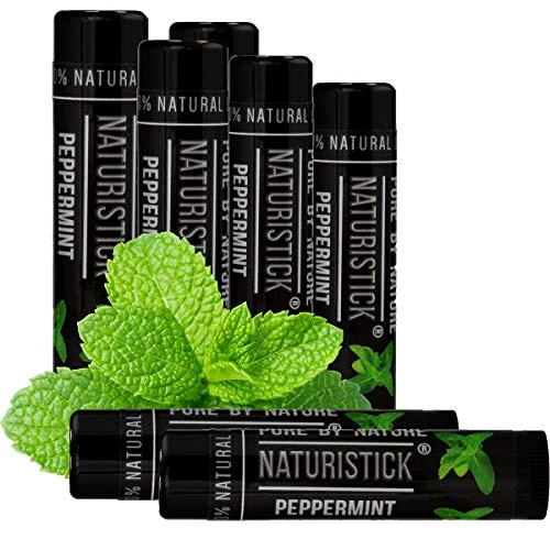 Naturistick Natural Beeswax Lip Balm 7 Pack Black Peppermint
