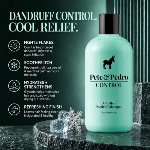 Pete And Pedro Control Anti Dandruff Anti Itch Shampoo With Coal Tar 8.5 Oz
