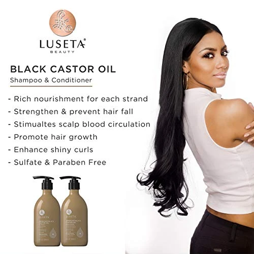 Luseta Castor Oil Conditioner For Thin Hair Thickening And Strength 16.9Oz
