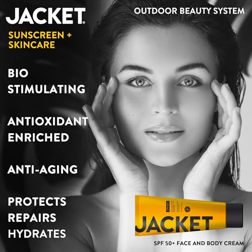 Jacket Sunscreen Spf 50 Plus Mineral Sunscreen With Vitamin C Water Resistant 80 Min Natural Reef Safe Uva Uvb Broad Spectrum Protection For