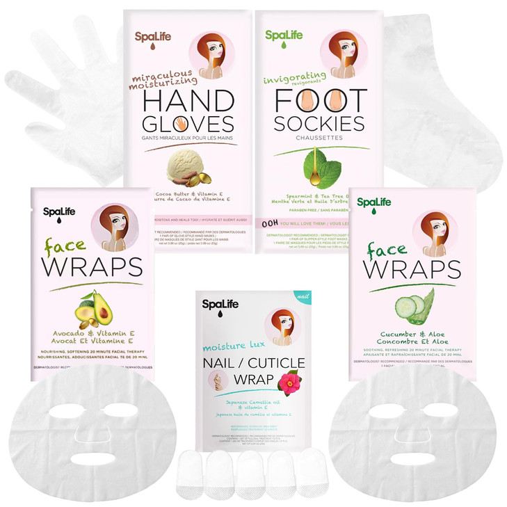 Spalife 10 Piece Korean Face Mask And Moisturizing Hand Gloves Set Foot Mask Socks For Dry Cracked Hands And Feet Korean Skincare Cuticle