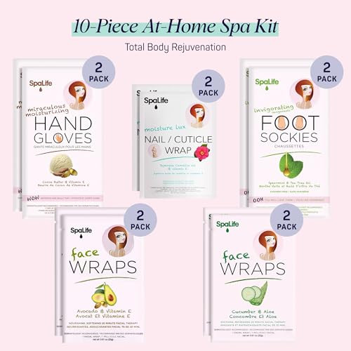Spalife 10 Piece Korean Face Mask And Moisturizing Hand Gloves Set Foot Mask Socks For Dry Cracked Hands And Feet Korean Skincare Cuticle