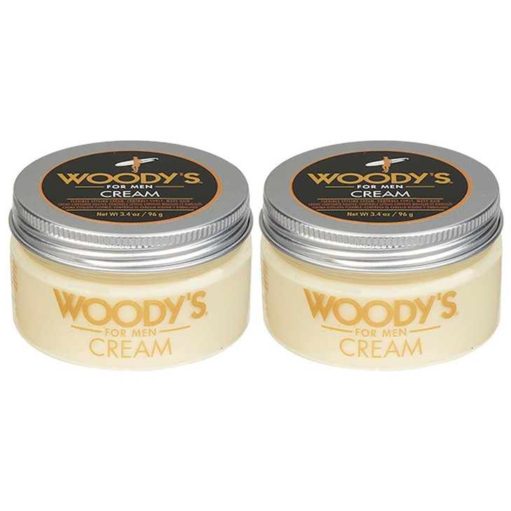 Woody S Men Hair Styling Cream Matte Finish Clay Pomade For Men Controls Curly And Wavy Water Soluble And Mild Hold Hair Clay 3.4 Oz 2 Pack