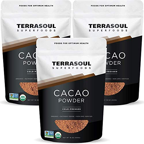 Terrasoul Superfoods Organic Cacao Powder 3 Lbs 3 Pack Raw Keto Vegan