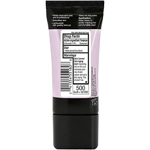 Maybelline New York Facestudio Master Prime Primer Makeup, Blur+ Defend, 1 fl. oz.