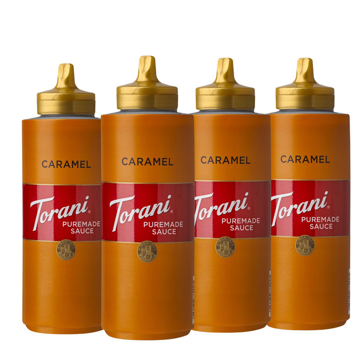 Torani Puremade Caramel Dessert And Drink Sauce 16.5 Fl Oz 4 Pack