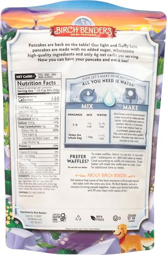 Birch Benders Griddle Cakes Pancake Waffle Mix Keto 10 Ounce