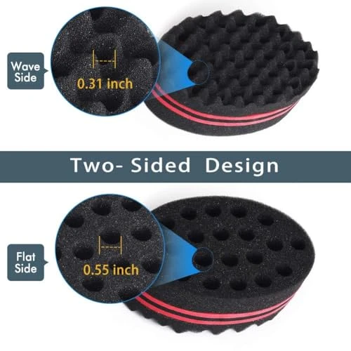 Bigeddie Magic Sponge Brush For Afro Curls Twist Sponge With 6.29 Inch Free Pick Comb 2 Pack