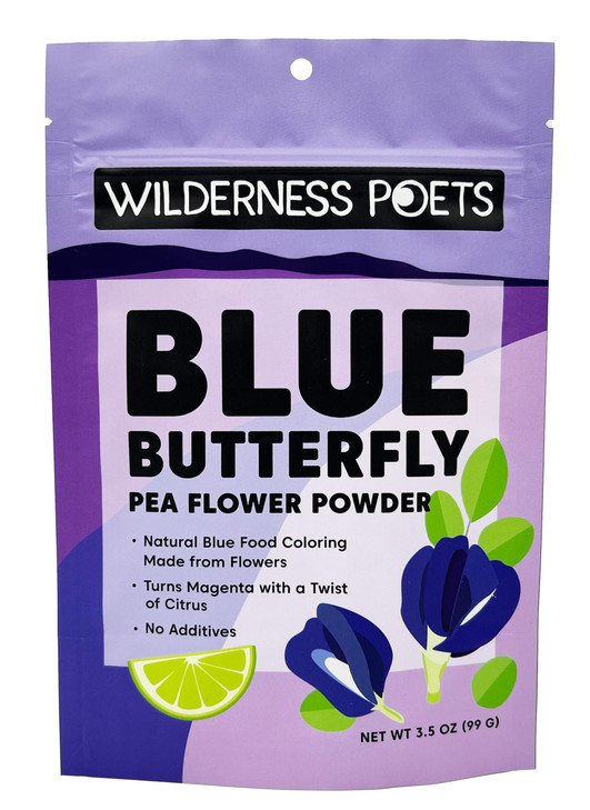 Wilderness Poets Blue Butterfly Pea Flower Powder Blue Matcha Tea 3.5 Ounce